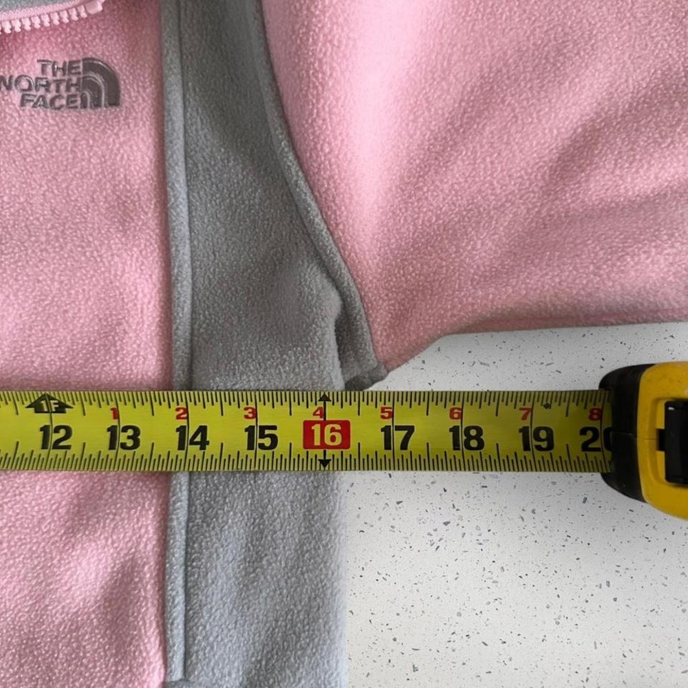 The North Face Kids Pink Grey Full Zip Fleece Sweater Jacket Size M Regular Fit - Picture 6 of 7